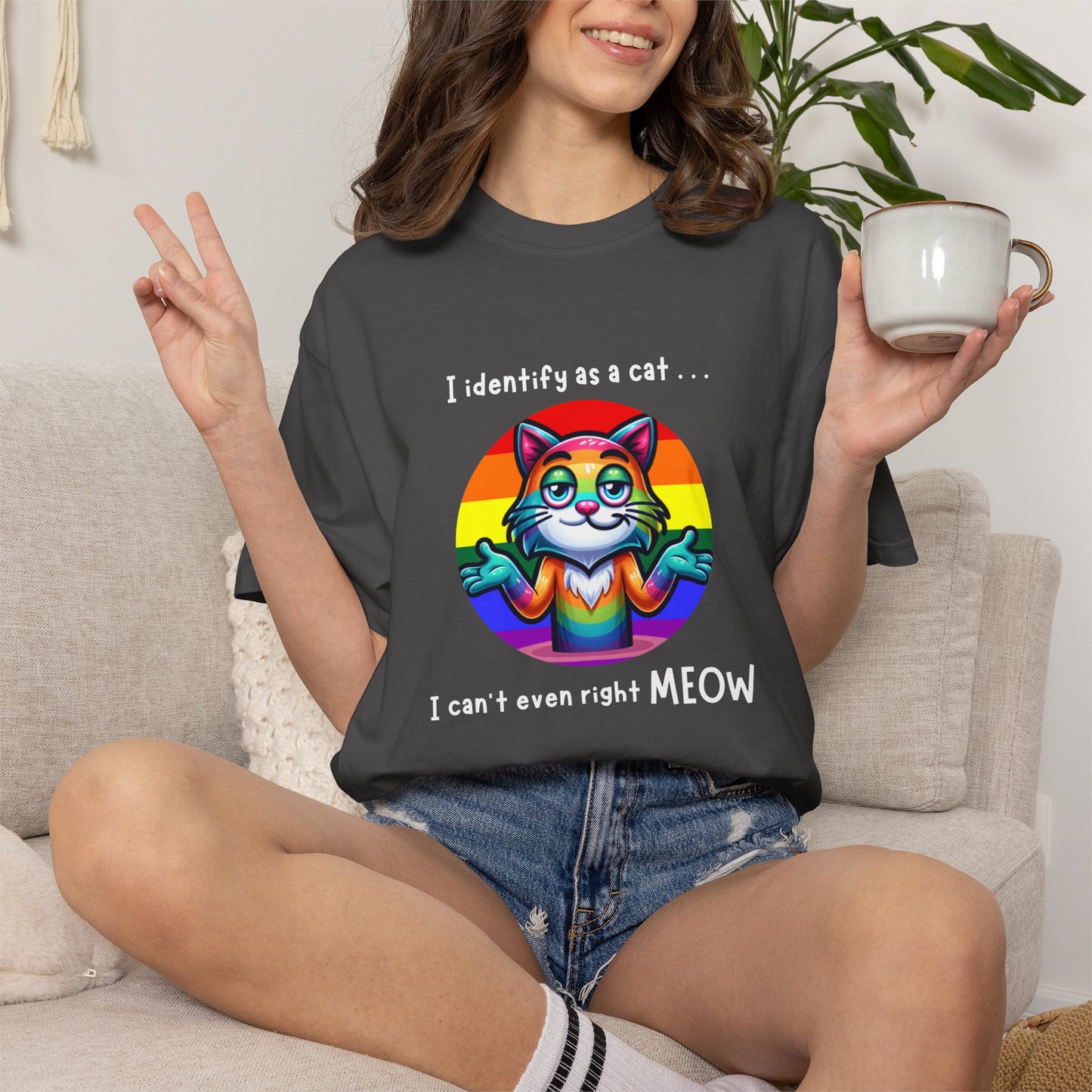 I Identify as a Cat - Pride T-Shirt