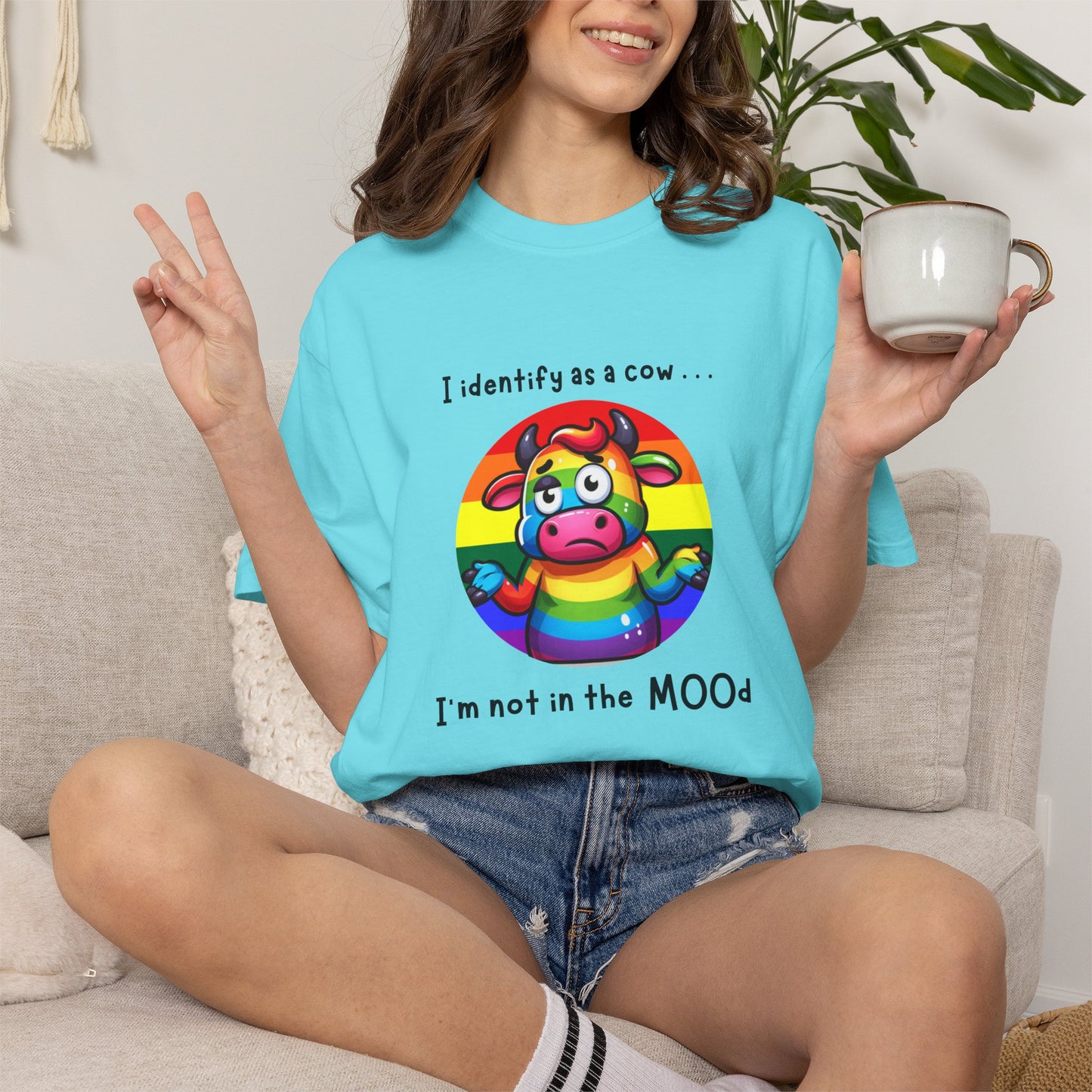 I Identify as a Cow - Pride T-Shirt
