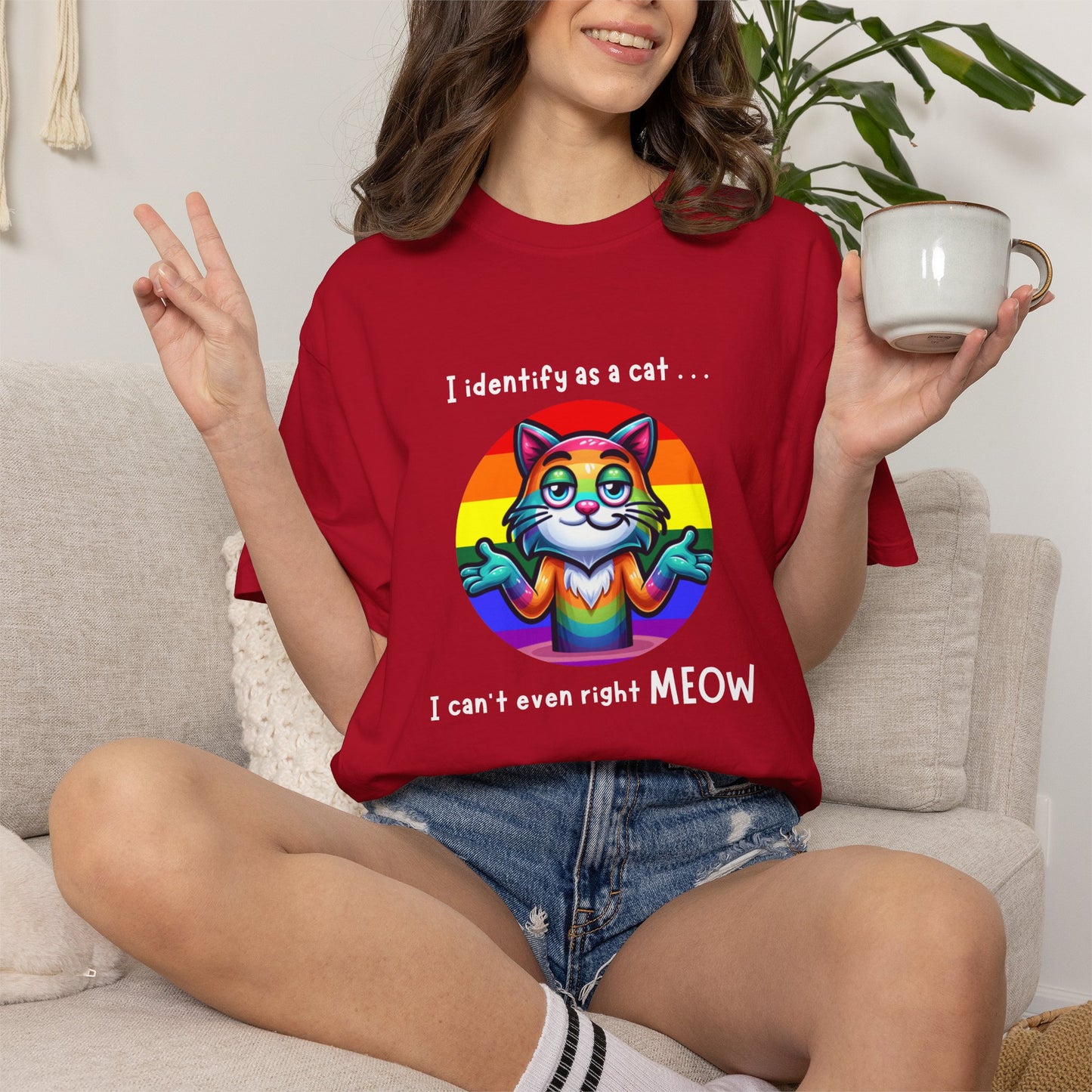 I Identify as a Cat - Pride T-Shirt