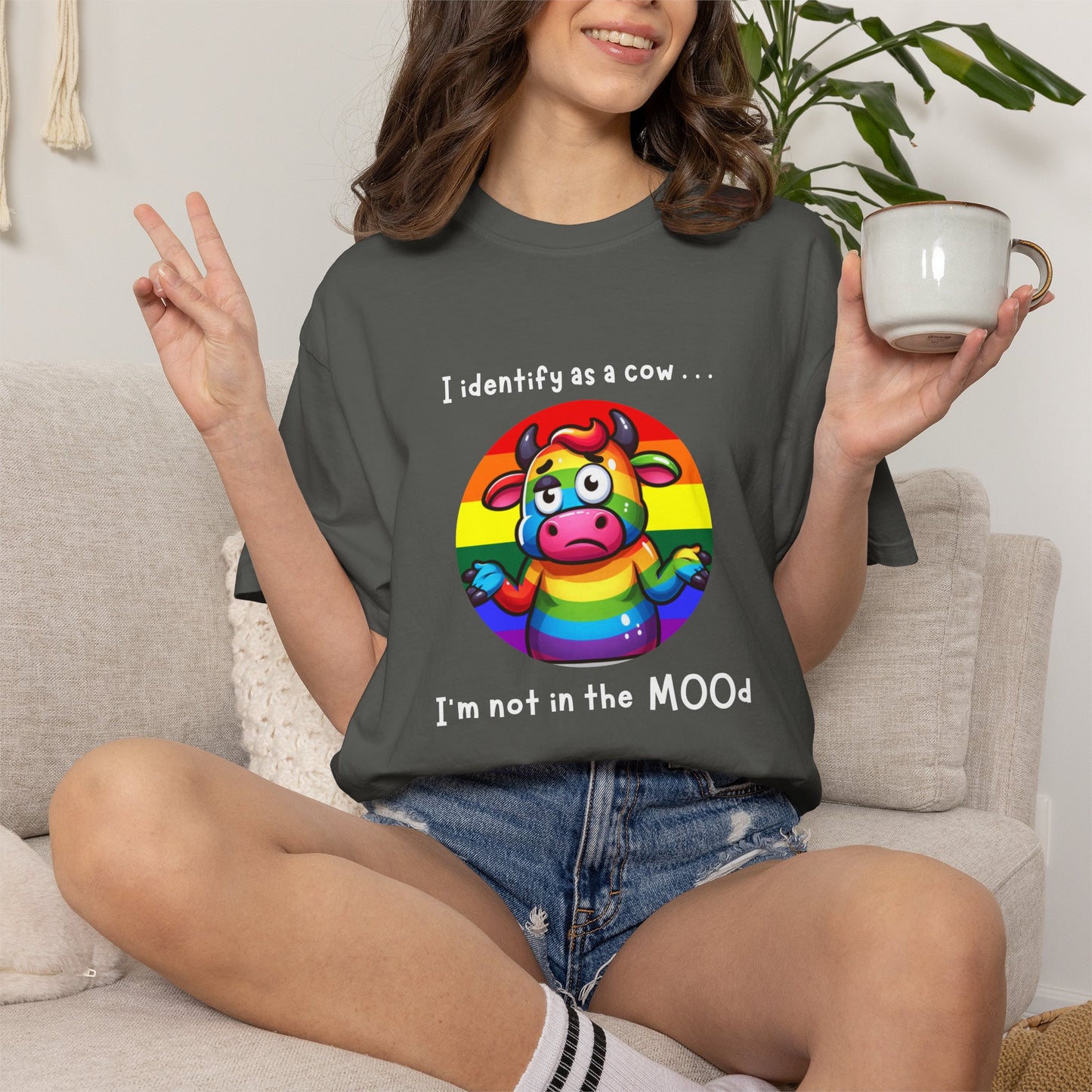 I Identify as a Cow - Pride T-Shirt