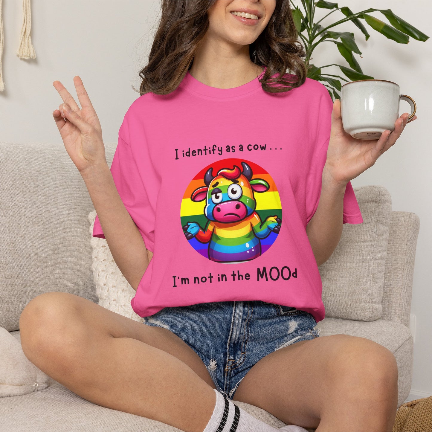 I Identify as a Cow - Pride T-Shirt