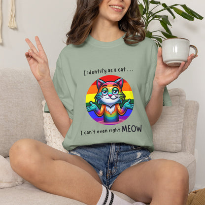 I Identify as a Cat - Pride T-Shirt