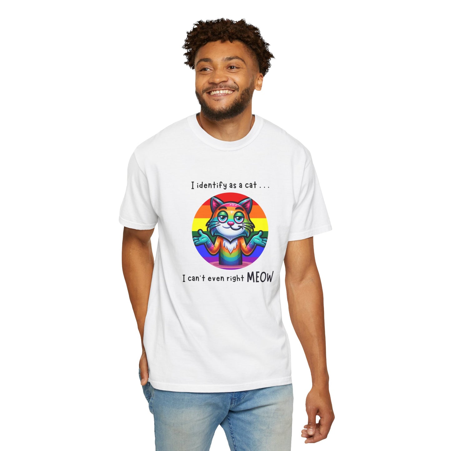 I Identify as a Cat - Pride T-Shirt