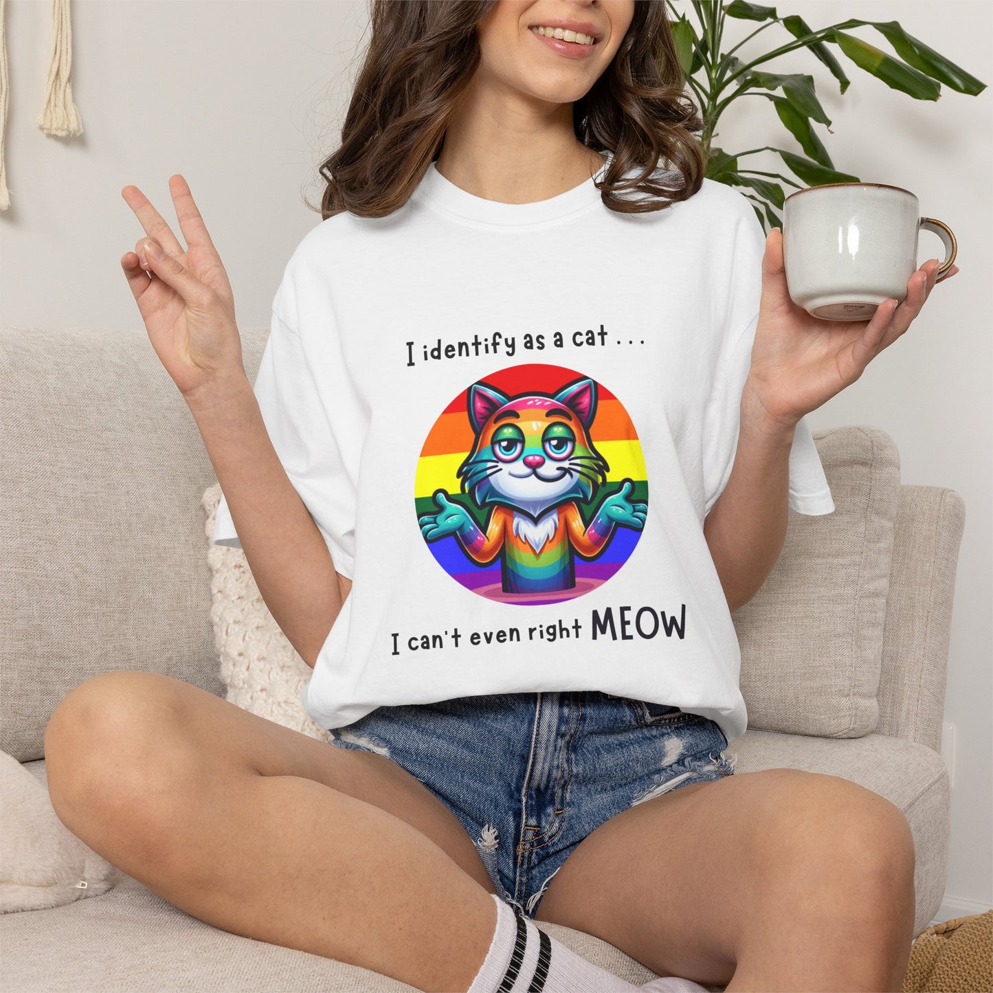 I Identify as a Cat - Pride T-Shirt