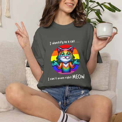 I Identify as a Cat - Pride T-Shirt