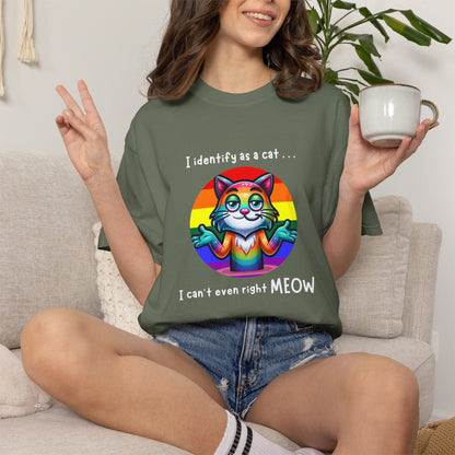 I Identify as a Cat - Pride T-Shirt