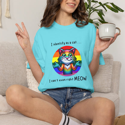 I Identify as a Cat - Pride T-Shirt