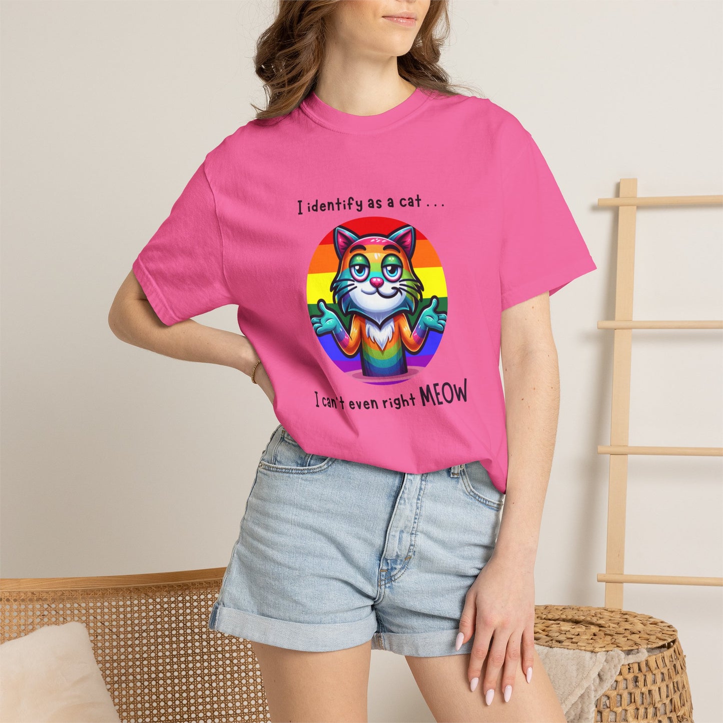 I Identify as a Cat - Pride T-Shirt
