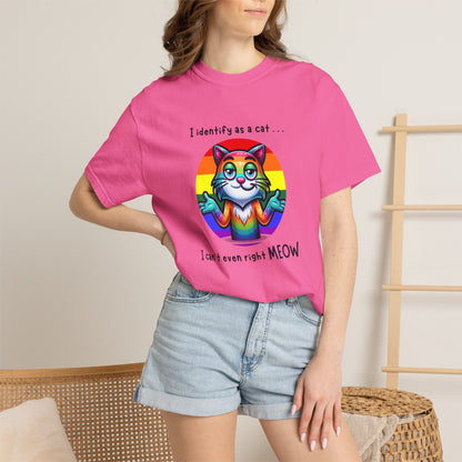 I Identify as a Cat - Pride T-Shirt