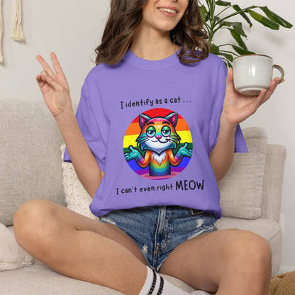 I Identify as a Cat - Pride T-Shirt