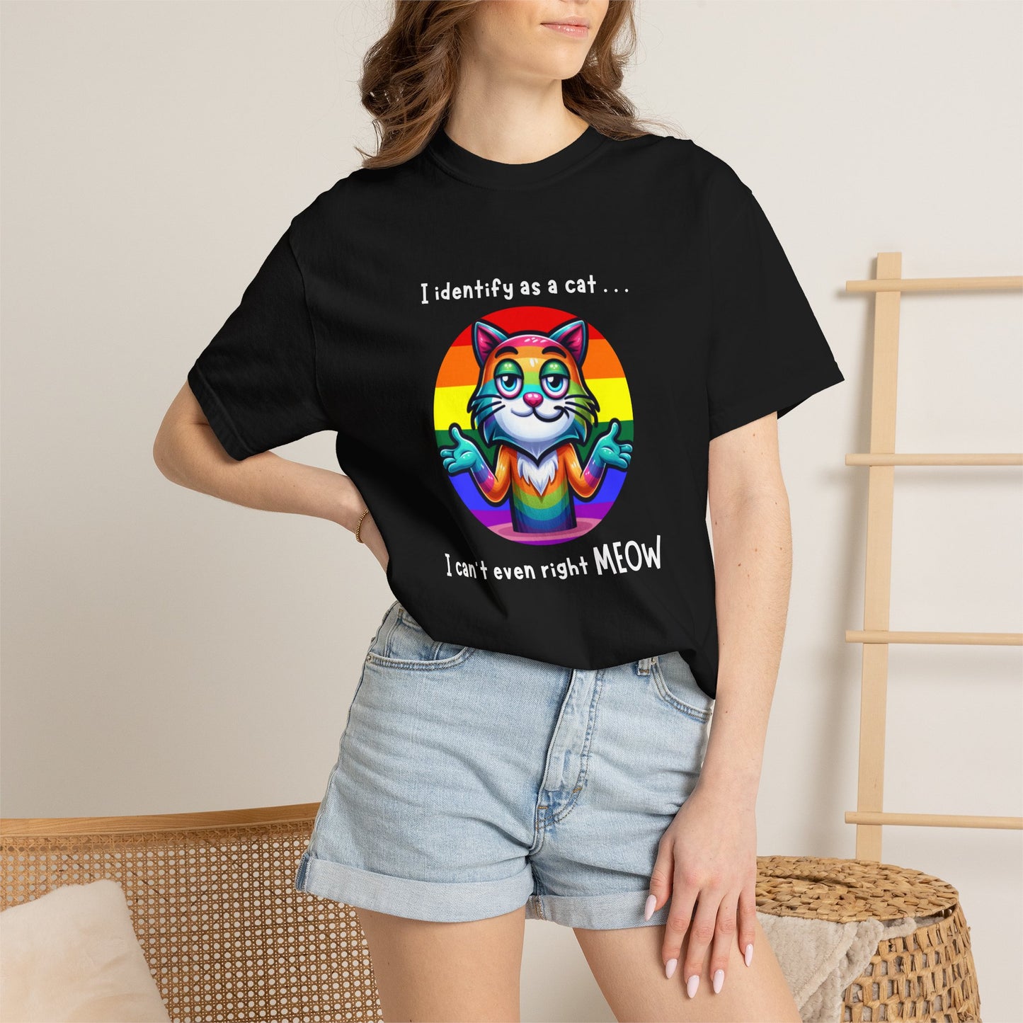 I Identify as a Cat - Pride T-Shirt