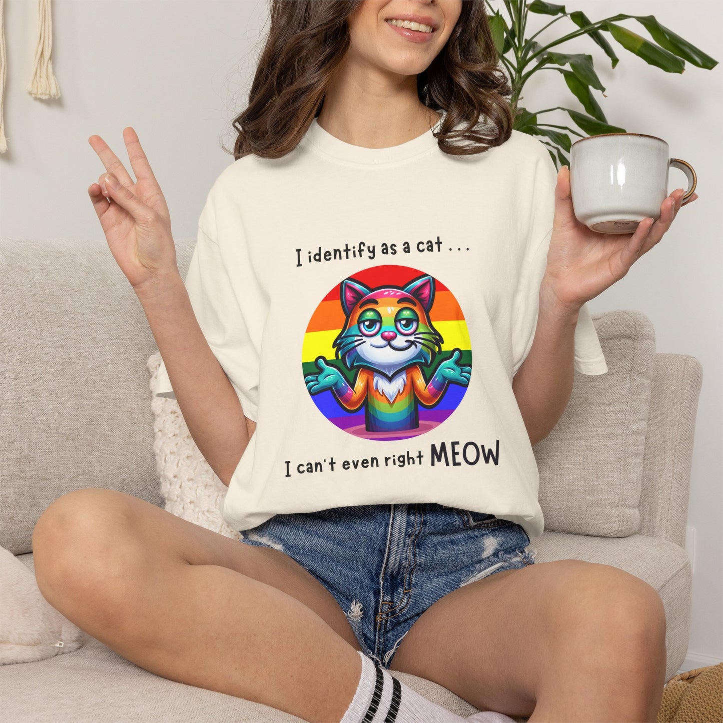 I Identify as a Cat - Pride T-Shirt