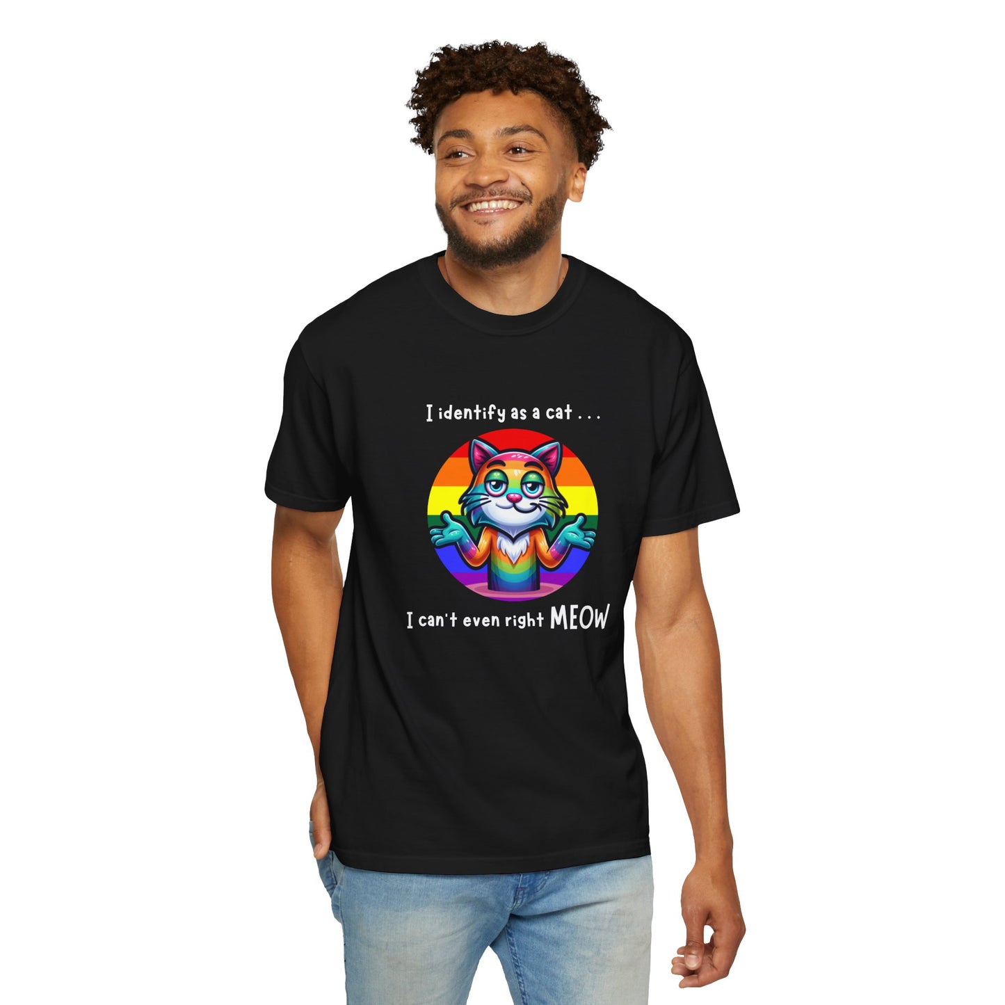 I Identify as a Cat - Pride T-Shirt