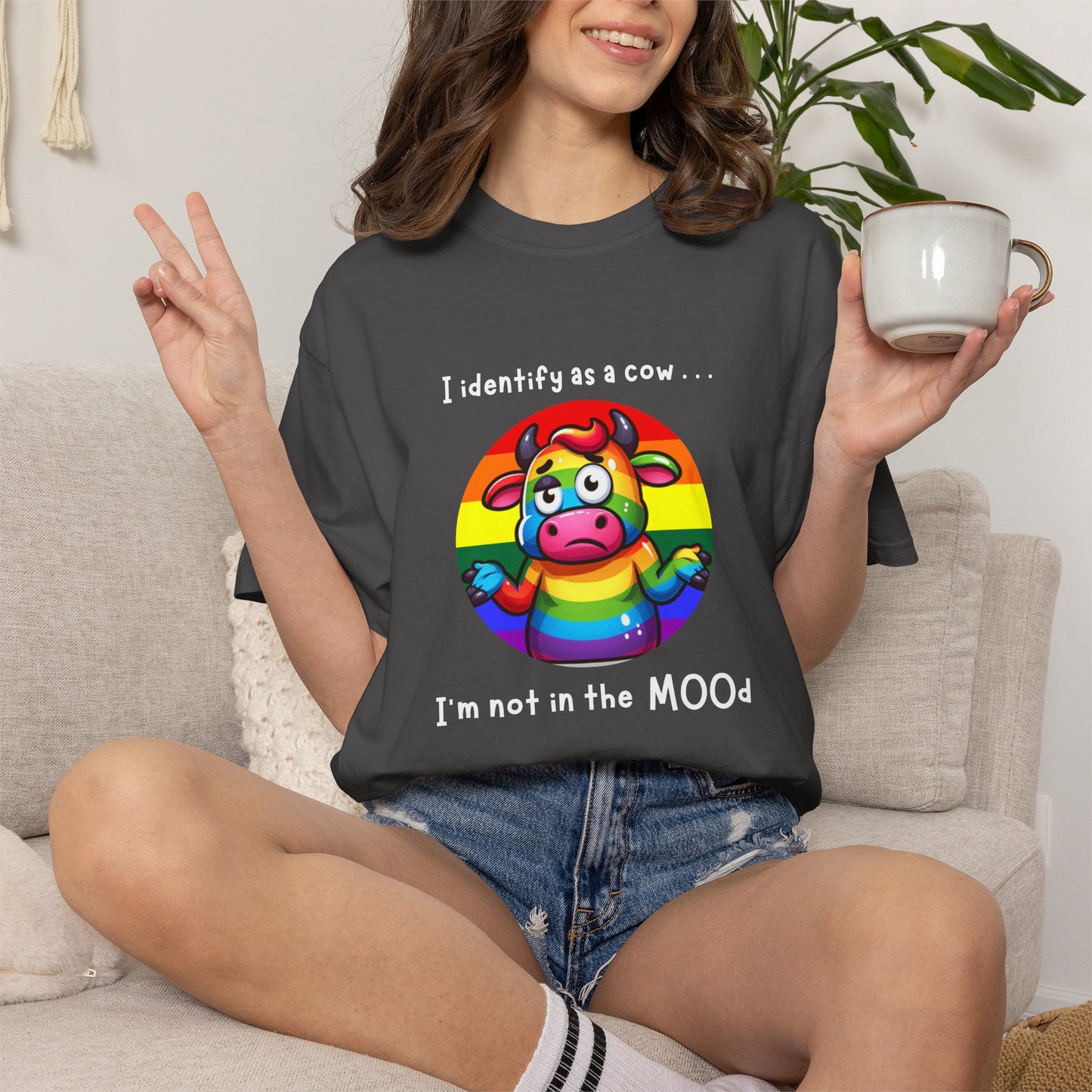 I Identify as a Cow - Pride T-Shirt